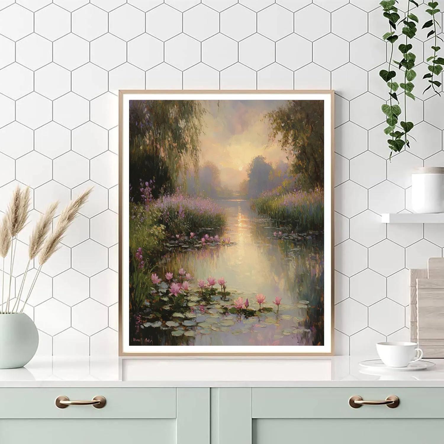 Monet Inspired Misty Morning Garden paint by color