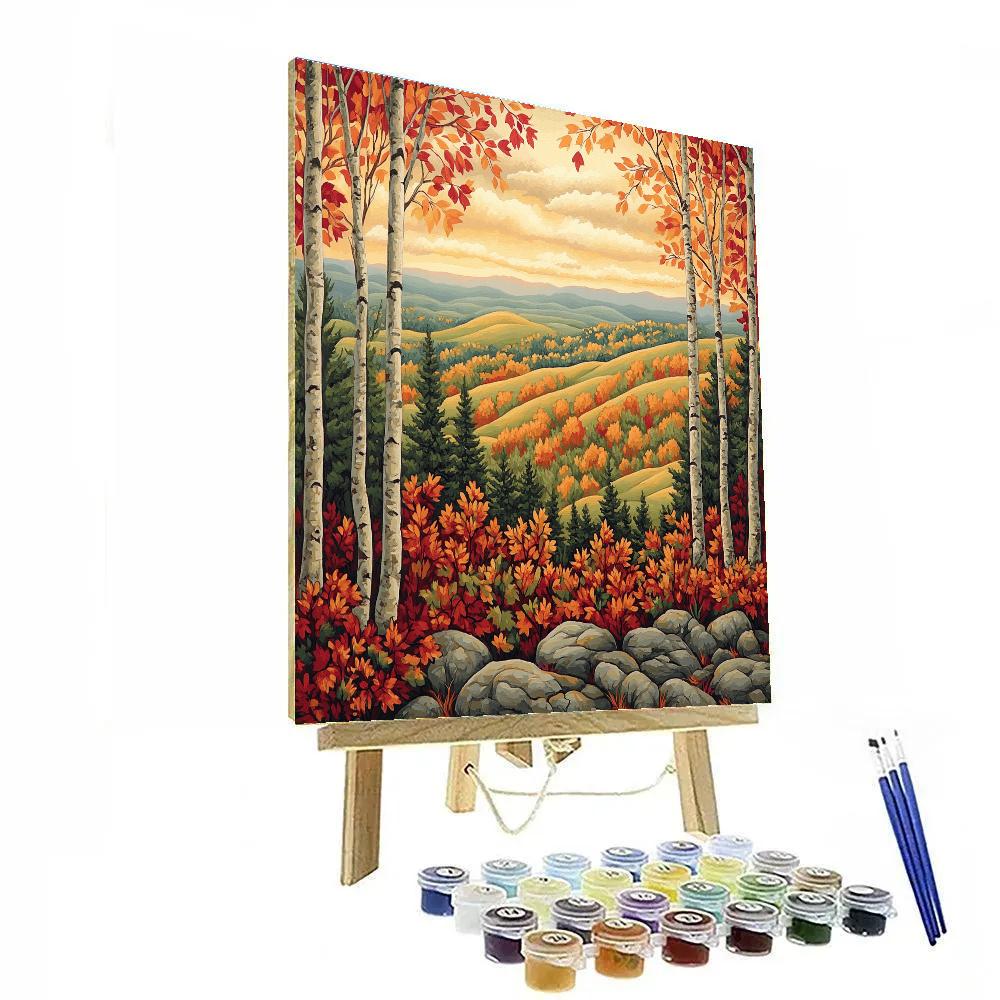 J. E. H. MacDonald Inspired Autumn Algoma Hills paint by numbers