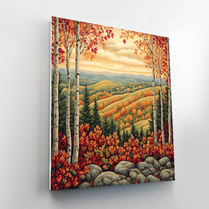 J. E. H. MacDonald Inspired Autumn Algoma Hills paint by numbers