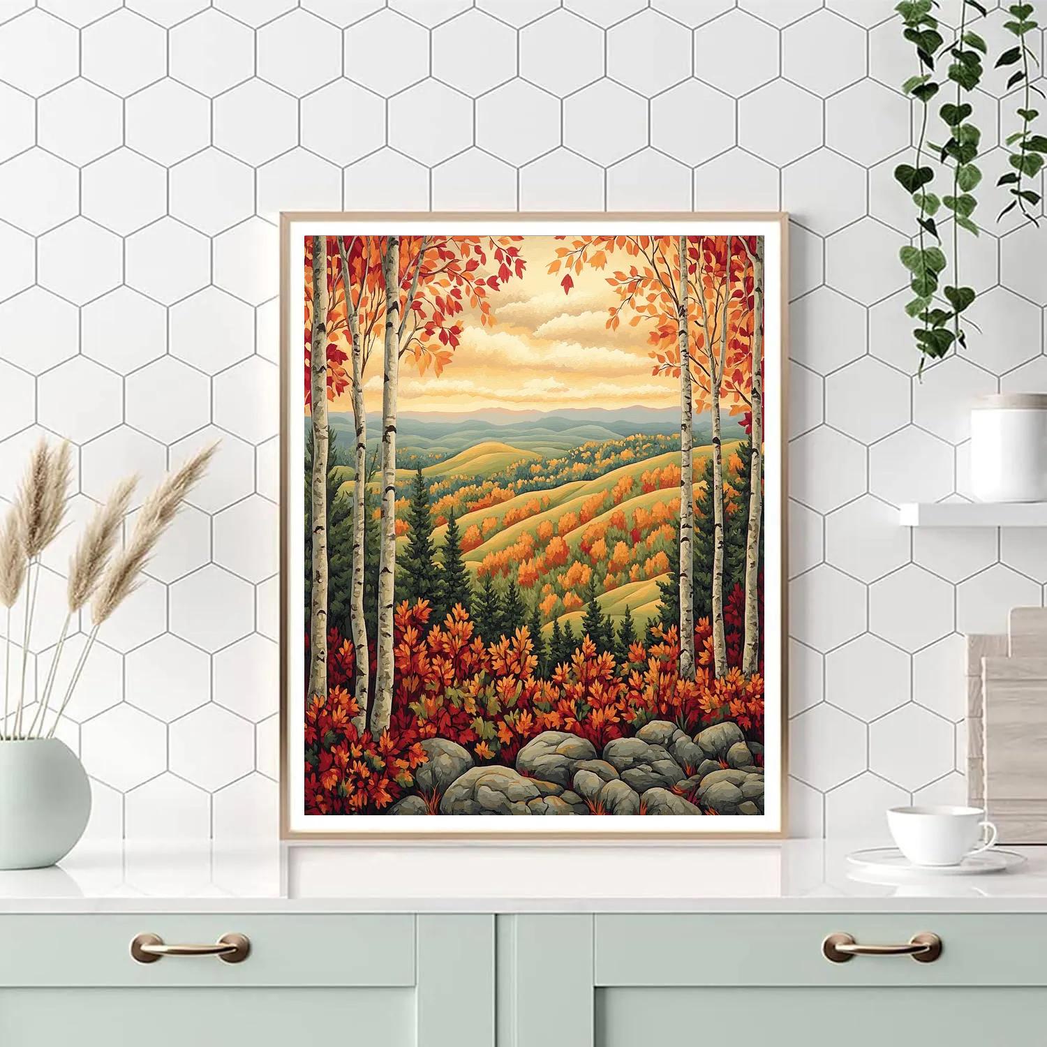 J. E. H. MacDonald Inspired Autumn Algoma Hills paint by numbers