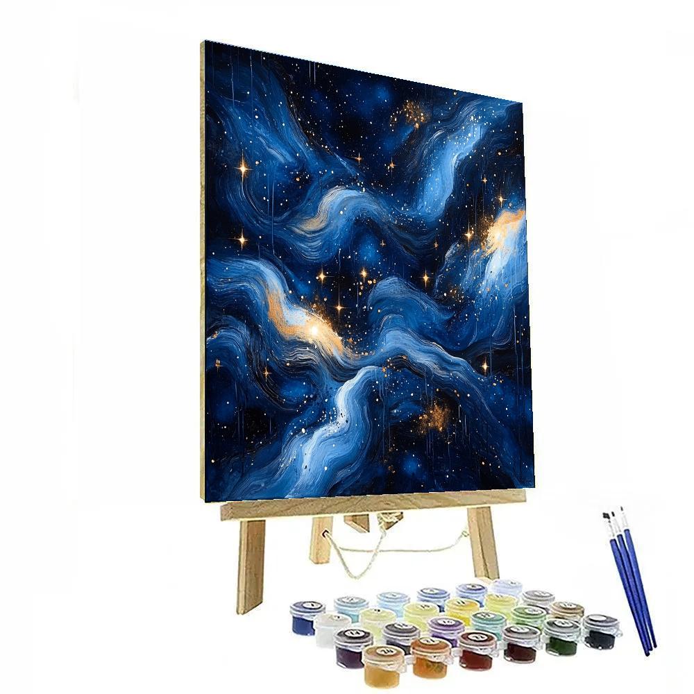 Jackson Pollock Inspired Celestial Storm Of Drips And Swirls paint by number