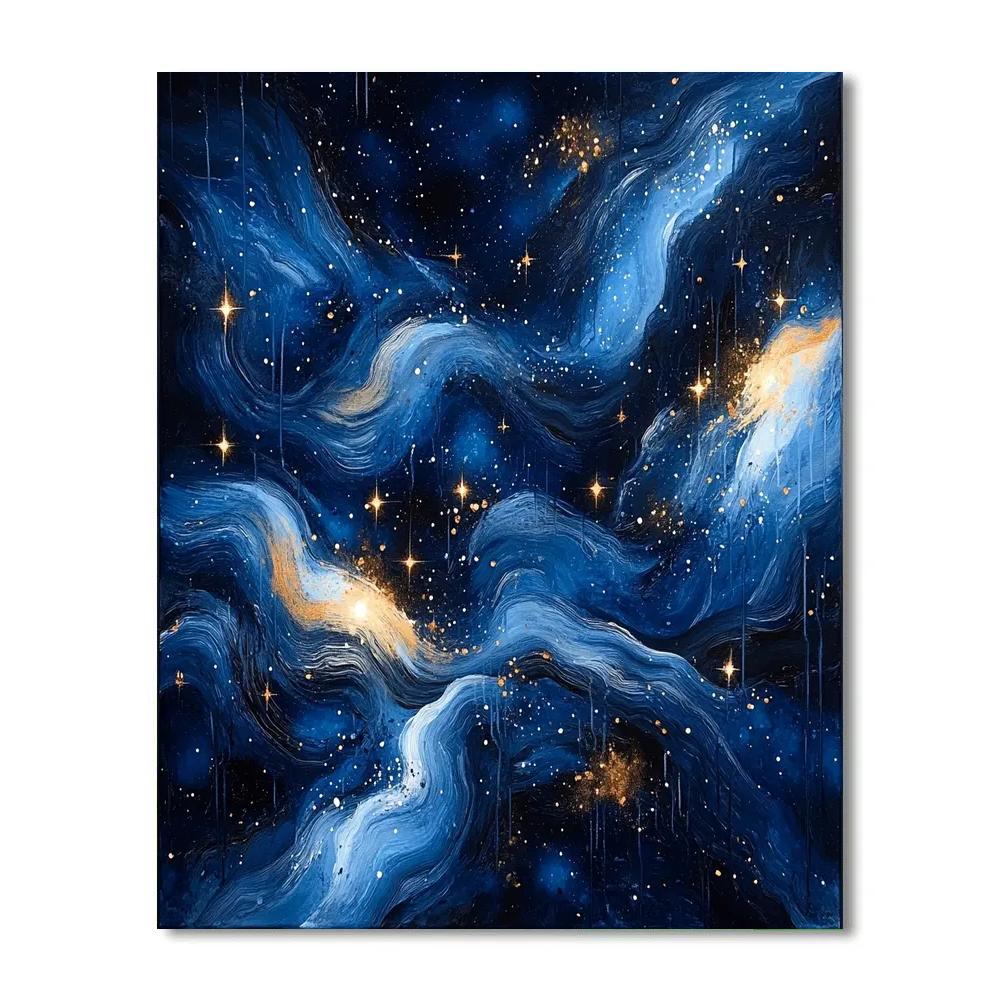 Jackson Pollock Inspired Celestial Storm Of Drips And Swirls paint by number