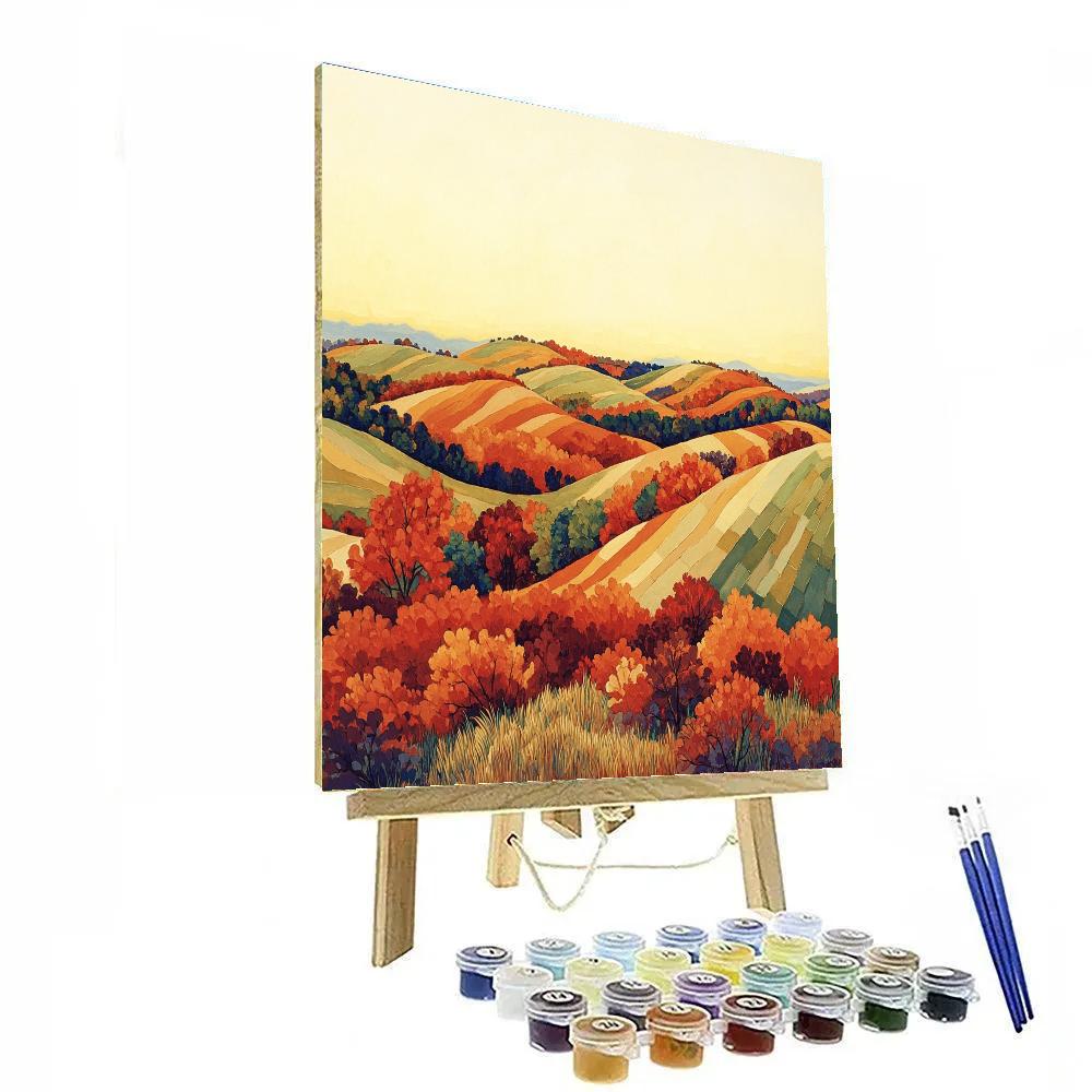 Frederick Varley Inspired Autumn Glow Over Windswept Hills Numbered painting kits
