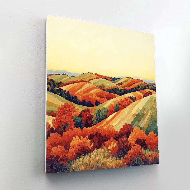 Frederick Varley Inspired Autumn Glow Over Windswept Hills Numbered painting kits