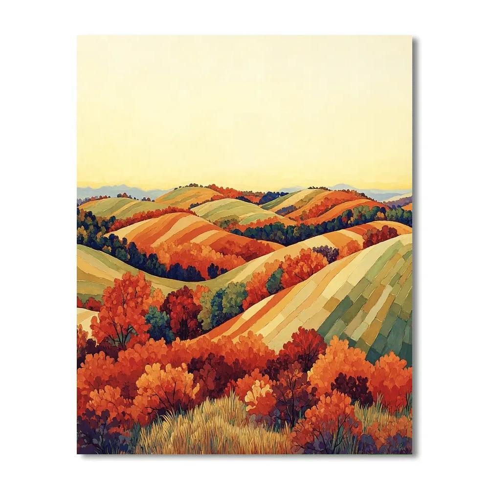 Frederick Varley Inspired Autumn Glow Over Windswept Hills Numbered painting kits