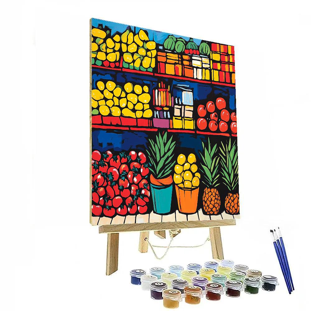 Andy Warhol Inspired Colorful Market Stalls Paint by numbers kits