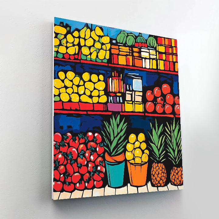 Andy Warhol Inspired Colorful Market Stalls Paint by numbers kits