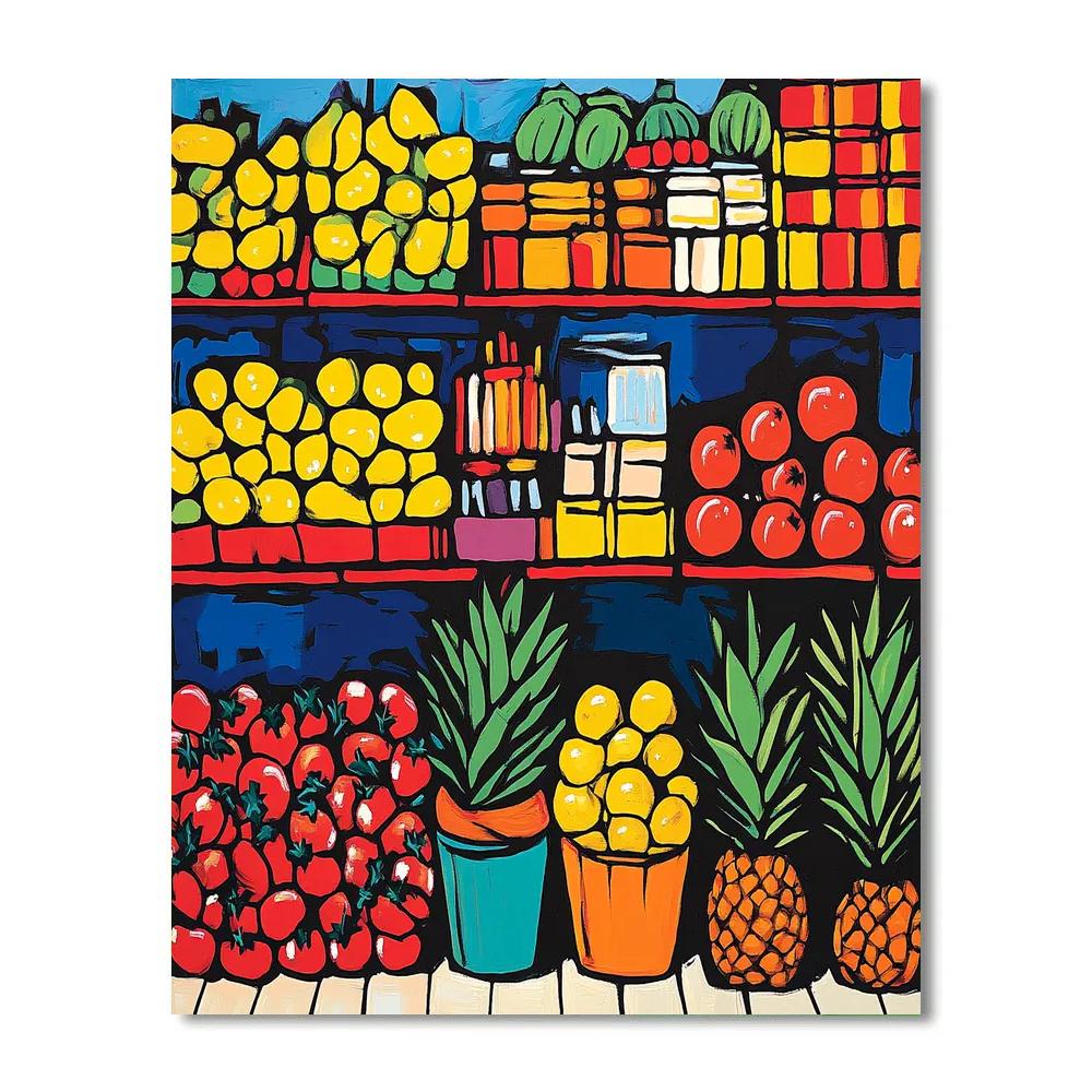 Andy Warhol Inspired Colorful Market Stalls Paint by numbers kits