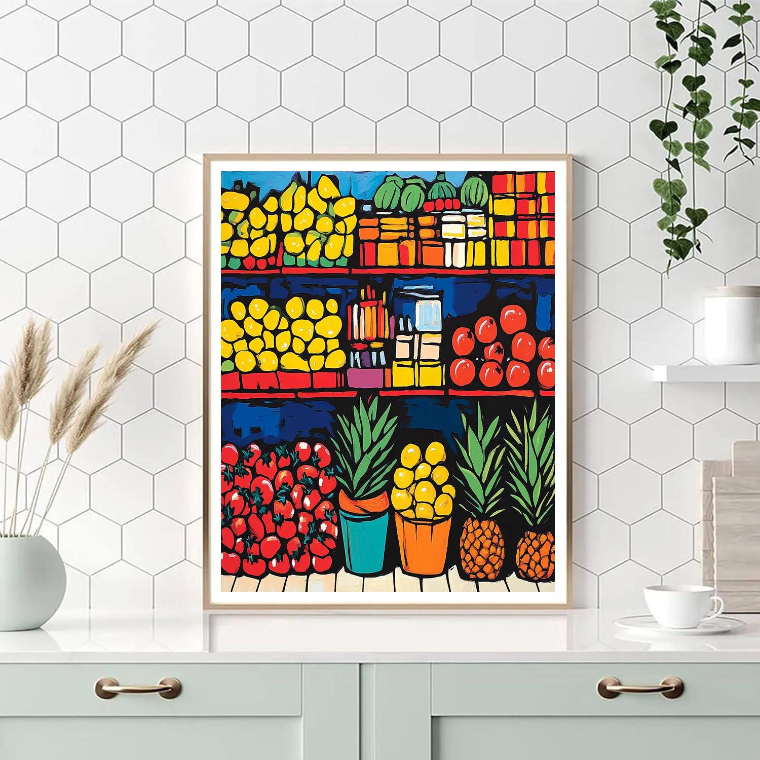 Andy Warhol Inspired Colorful Market Stalls Paint by numbers kits