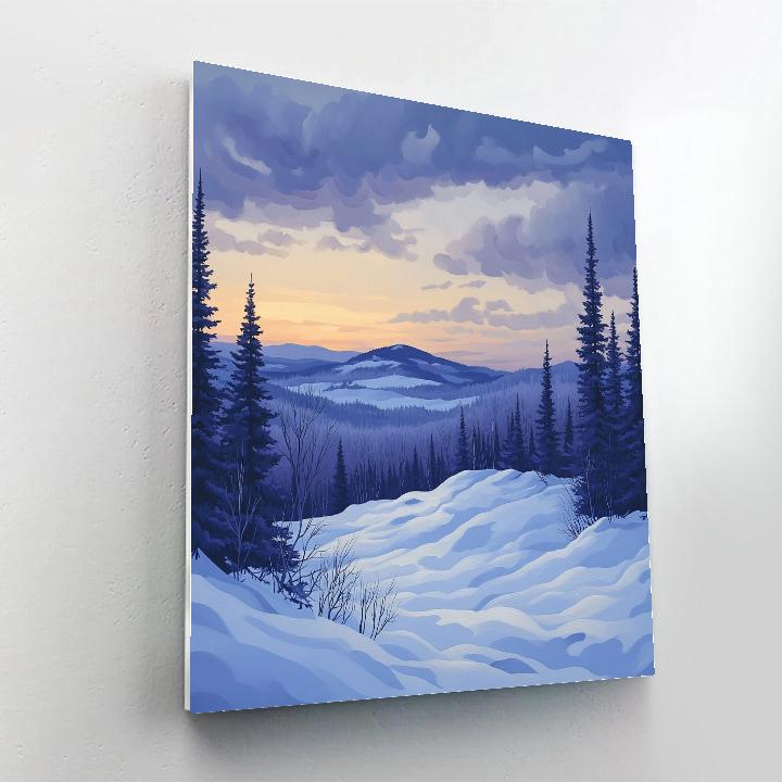 J. E. H. MacDonald Inspired Winter Boreal Ridge At Twilight Paint by numbers art