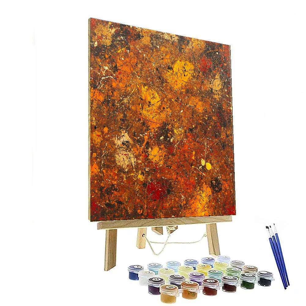 Jackson Pollock Inspired Autumnal Rhythm Of Rust And Ochre Paint by numbers kits