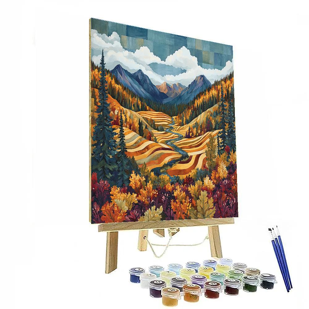 J. E. H. MacDonald Inspired Rhythmic Mountain Valley Number painting