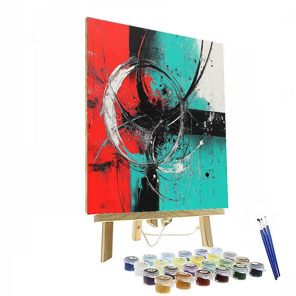 Jackson Pollock Inspired Electric Field Of Pulsating Lines paint by color