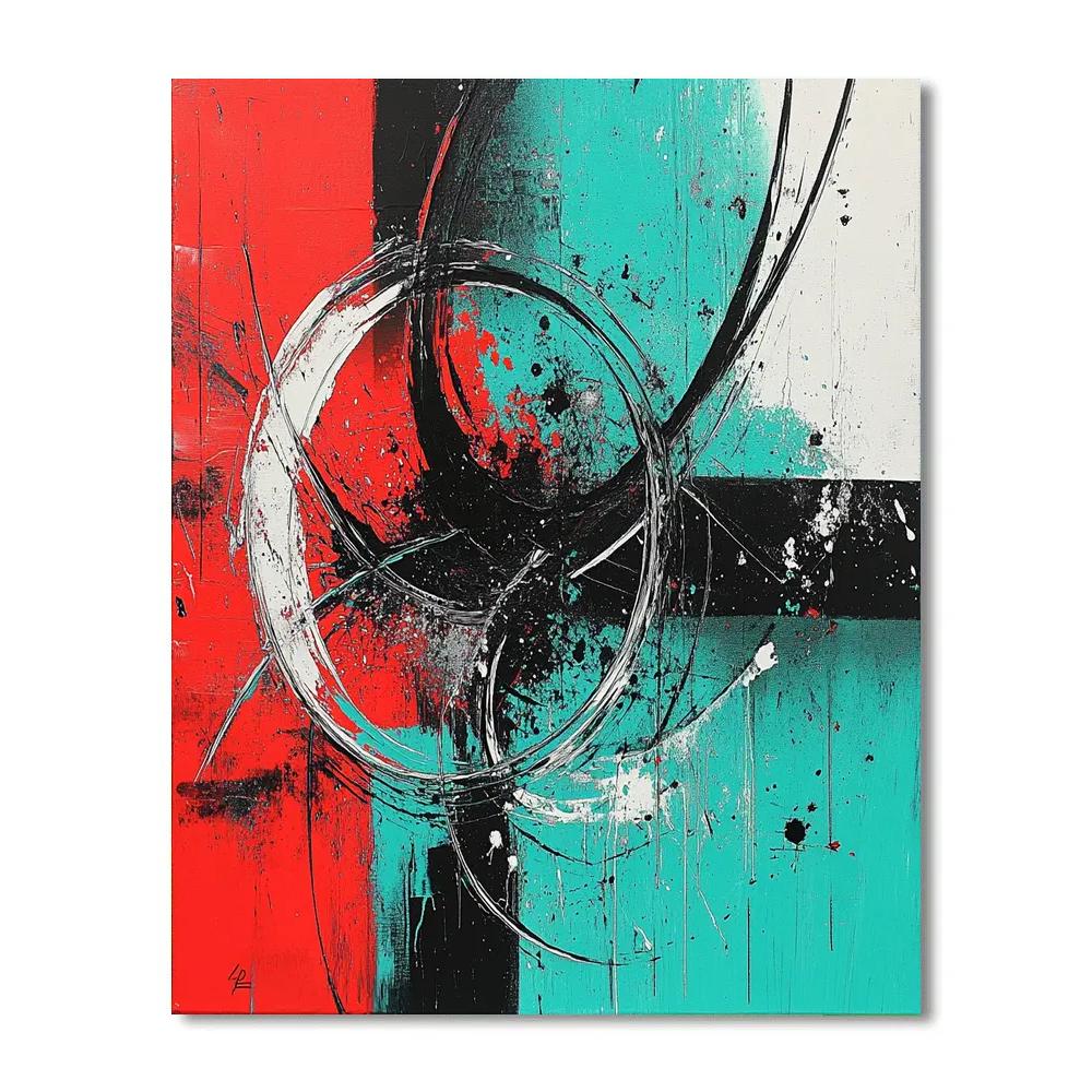 Jackson Pollock Inspired Electric Field Of Pulsating Lines paint by color