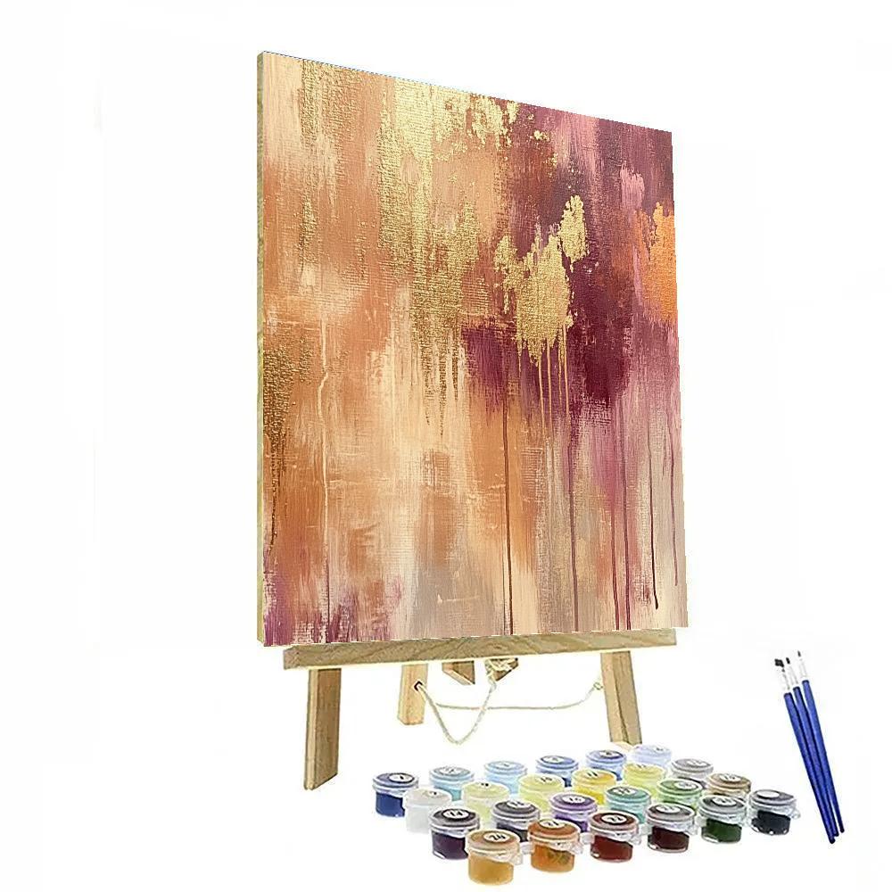 Jackson Pollock Inspired Golden Twilight Vibrations Paint by numbers art