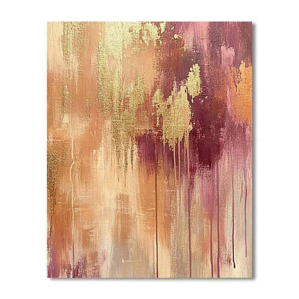 Jackson Pollock Inspired Golden Twilight Vibrations Paint by numbers art