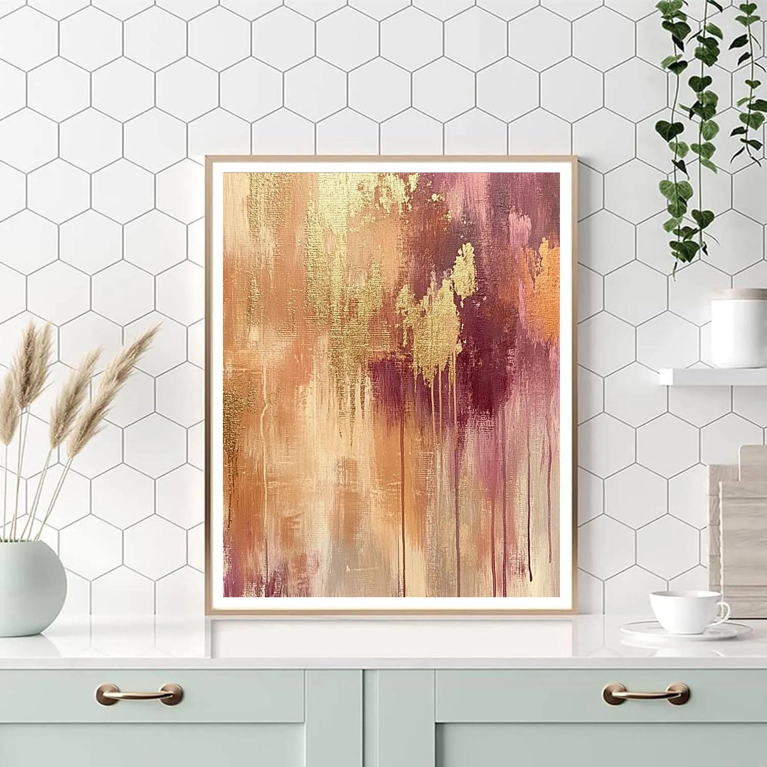 Jackson Pollock Inspired Golden Twilight Vibrations Paint by numbers art