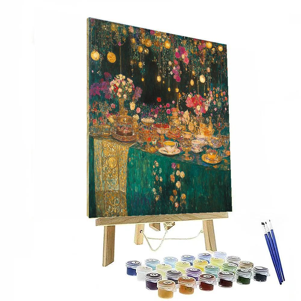 Gustav Klimt Inspired Ornate Tea Party paint by number