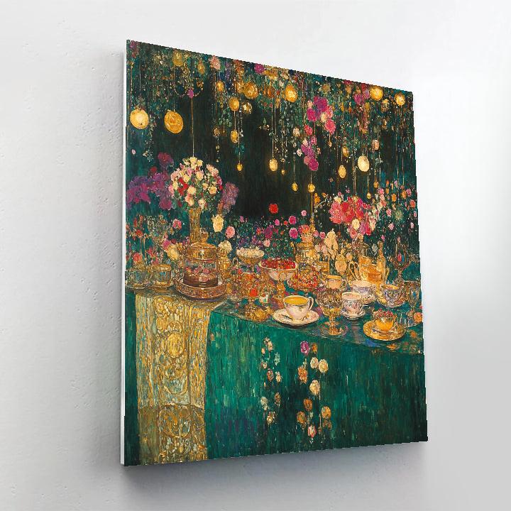 Gustav Klimt Inspired Ornate Tea Party paint by number