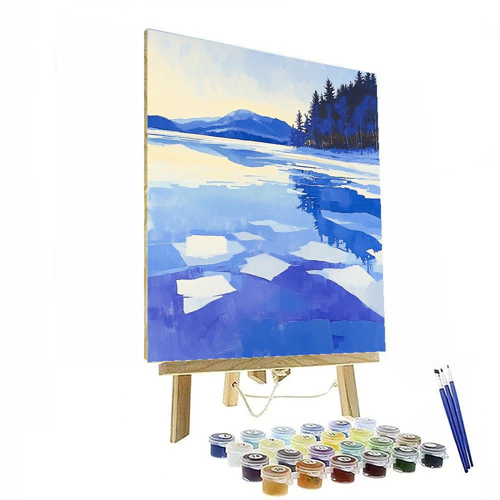 Lawren Harris Inspired Arctic Mirror Lake painting number kit