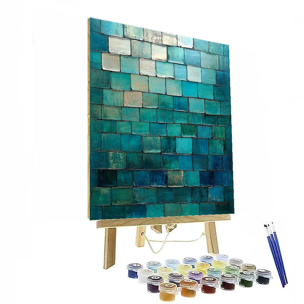 Jean-Paul Riopelle Inspired River Of Reflective Tiles paint by numbers