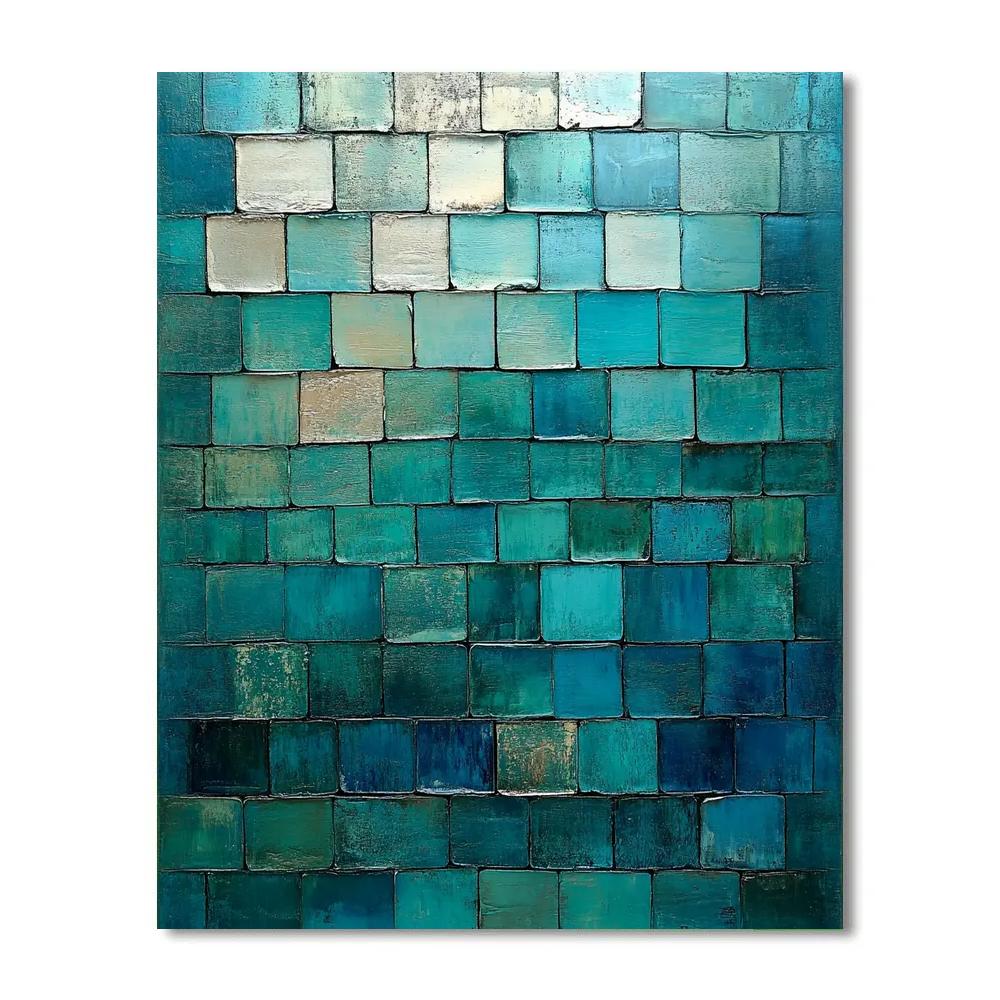 Jean-Paul Riopelle Inspired River Of Reflective Tiles paint by numbers