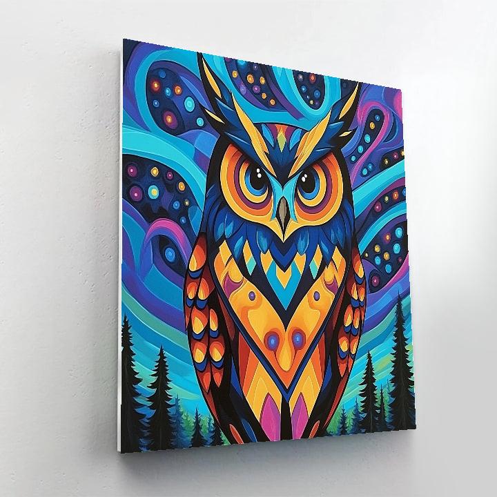 Norval Morrisseau Inspired Owl Of The Midnight Spirit DIY paint by numbers