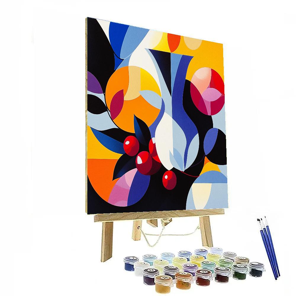Pablo Picasso Inspired Fractured Still Life With Vase Motifs Paint by numbers kits