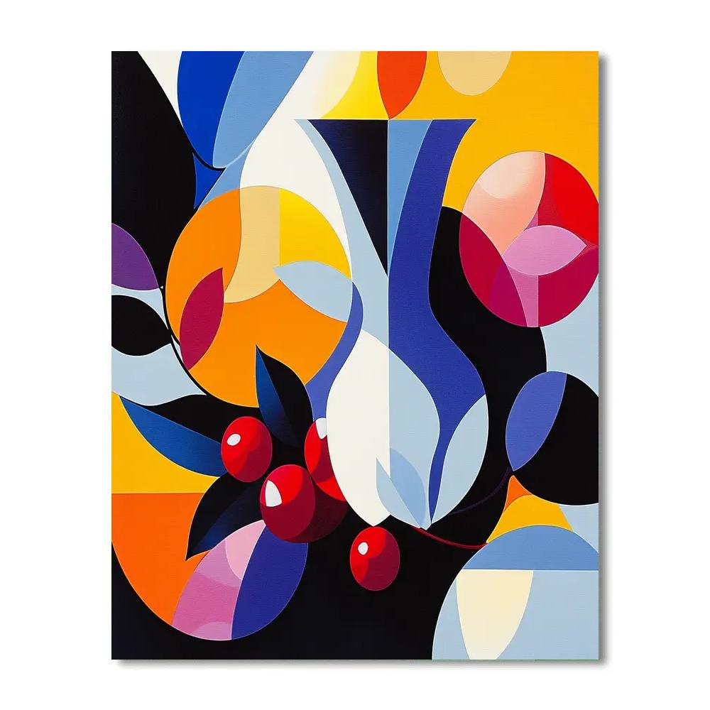 Pablo Picasso Inspired Fractured Still Life With Vase Motifs Paint by numbers kits