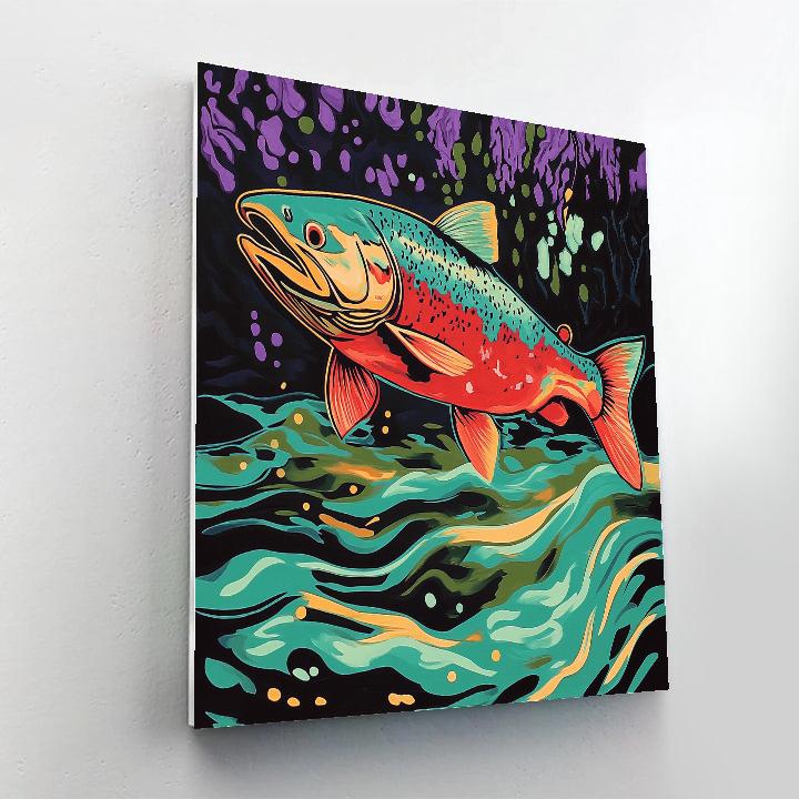Norval Morrisseau Inspired Salmon Of The Sacred River paint by number