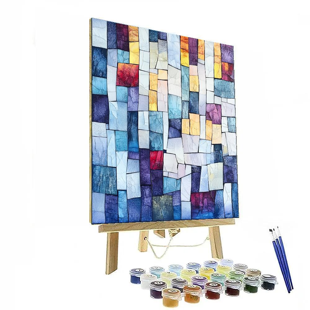 Jean-Paul Riopelle Inspired Twilight Arctic Mosaic Numbered painting kits