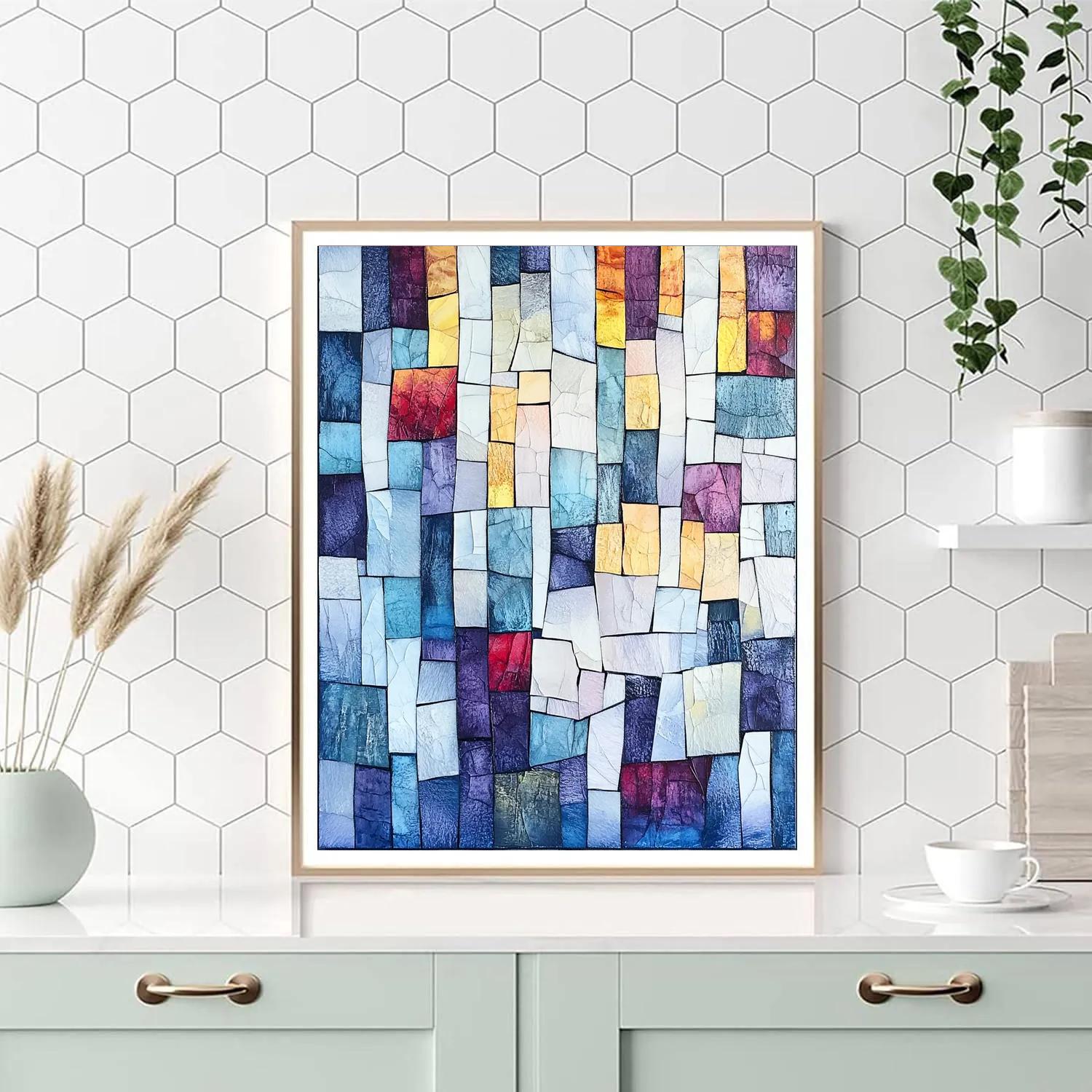 Jean-Paul Riopelle Inspired Twilight Arctic Mosaic Numbered painting kits