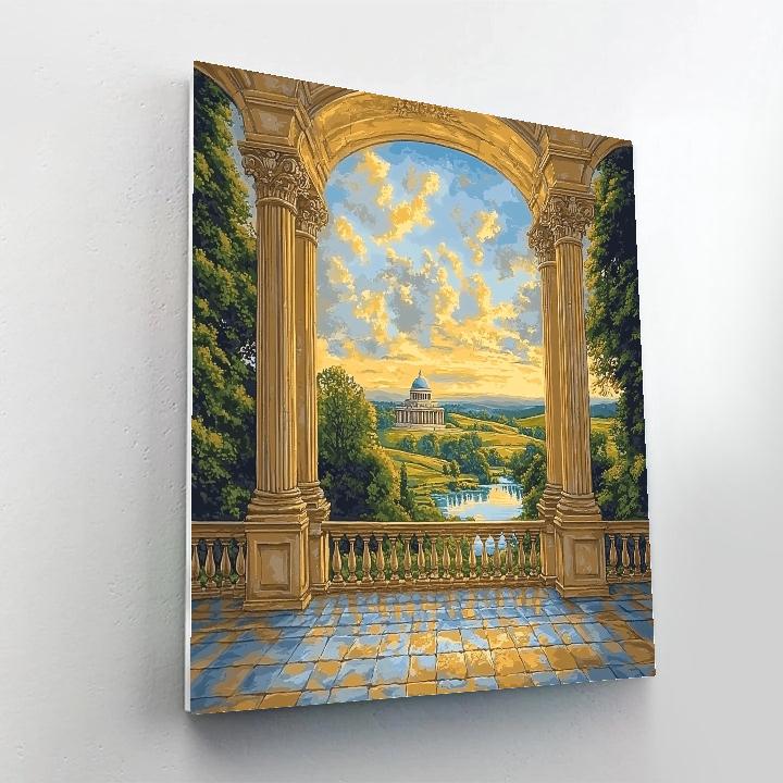 Raphael Inspired Classical Archway At Dusk Painting by numbers kit