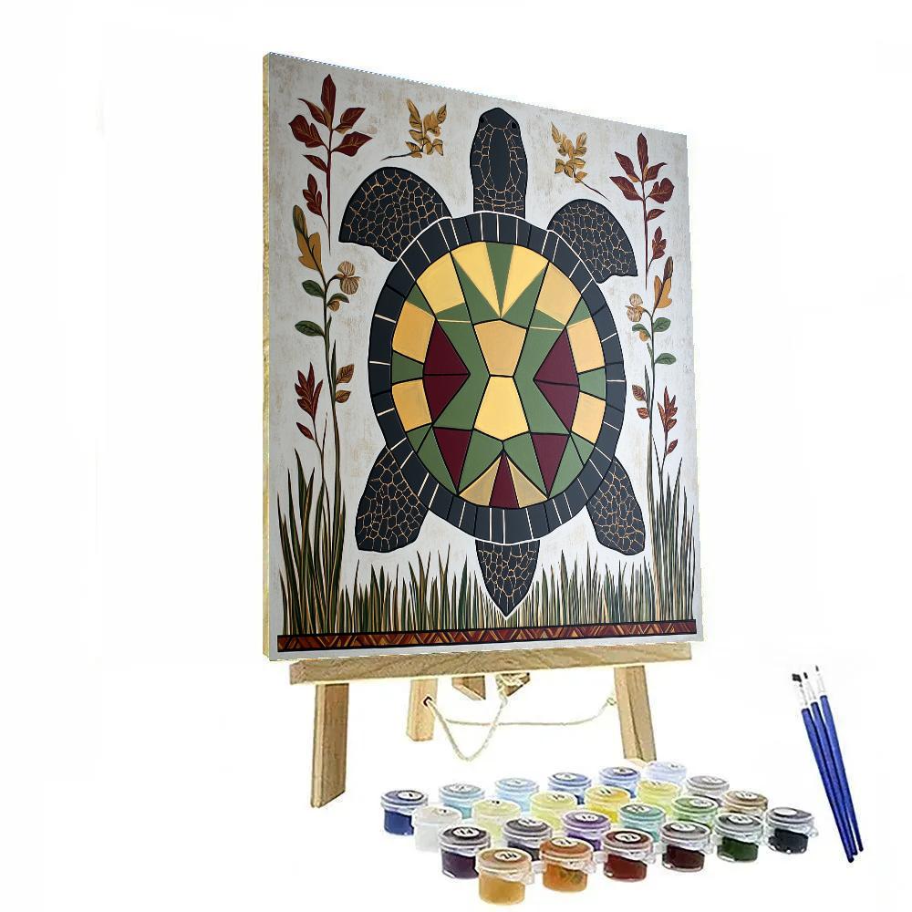 Norval Morrisseau Inspired Turtle Of The Earth Matrix paint by numbers