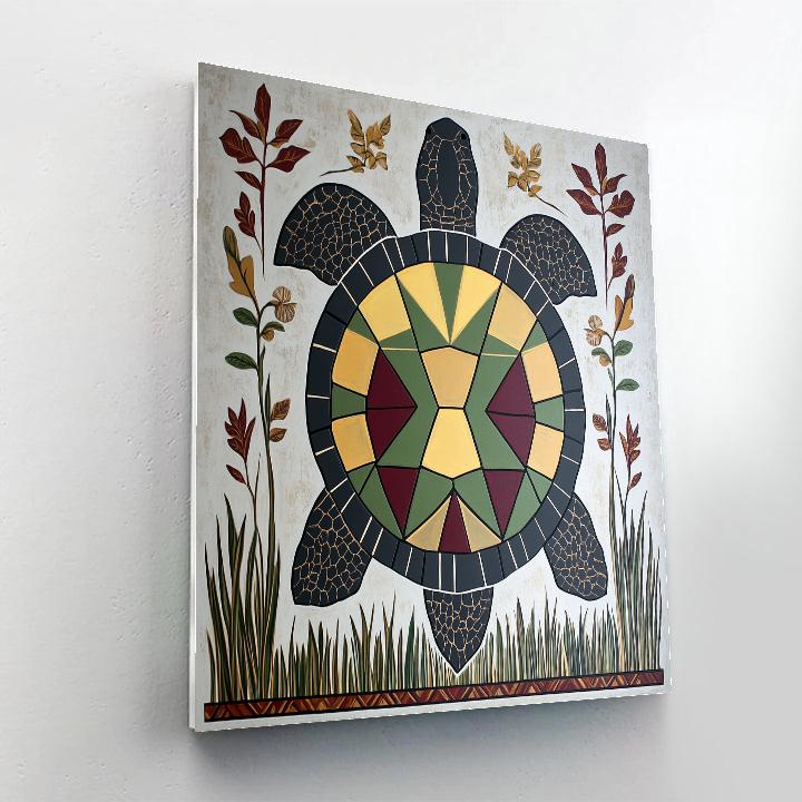 Norval Morrisseau Inspired Turtle Of The Earth Matrix paint by numbers