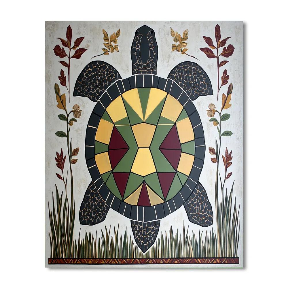 Norval Morrisseau Inspired Turtle Of The Earth Matrix paint by numbers