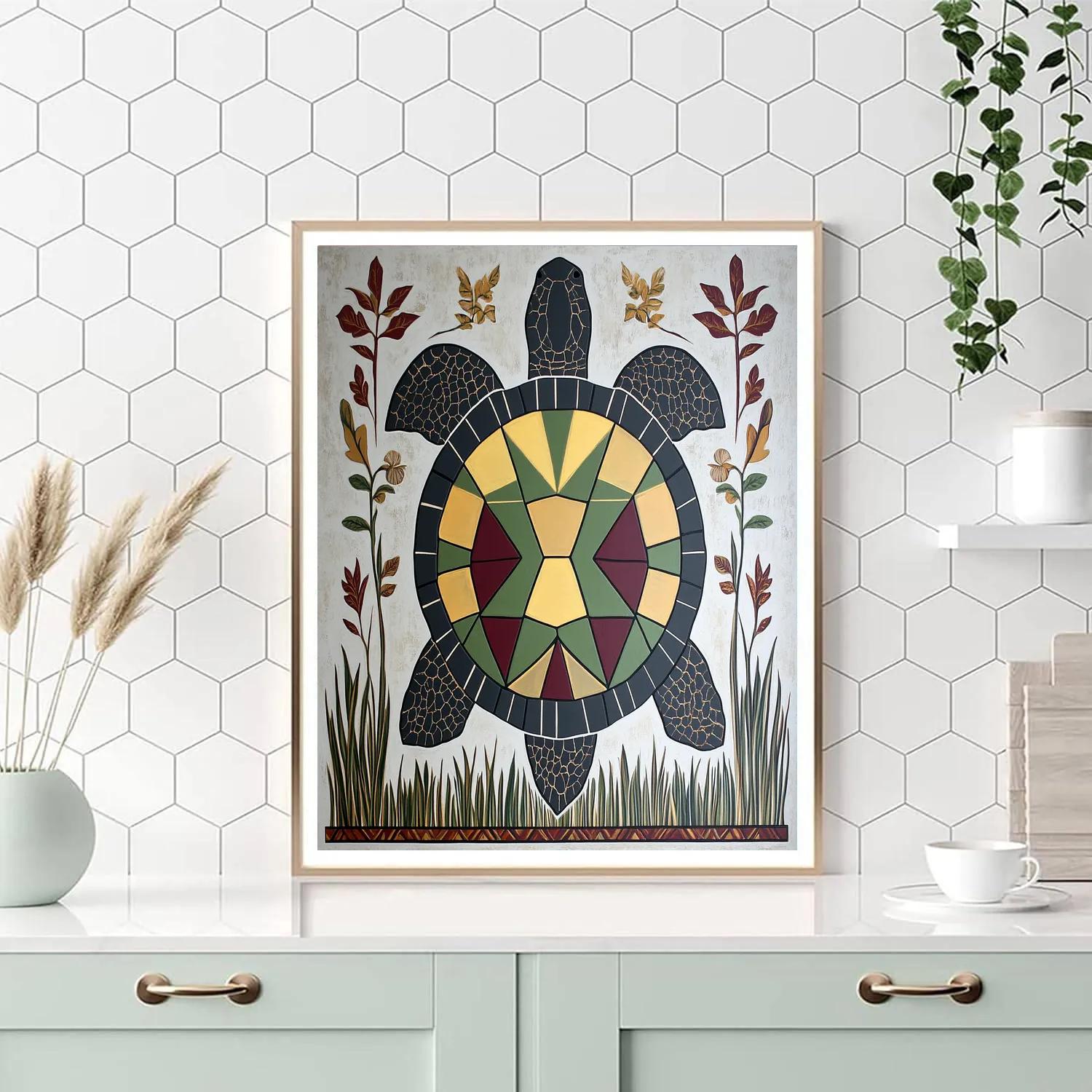 Norval Morrisseau Inspired Turtle Of The Earth Matrix paint by numbers