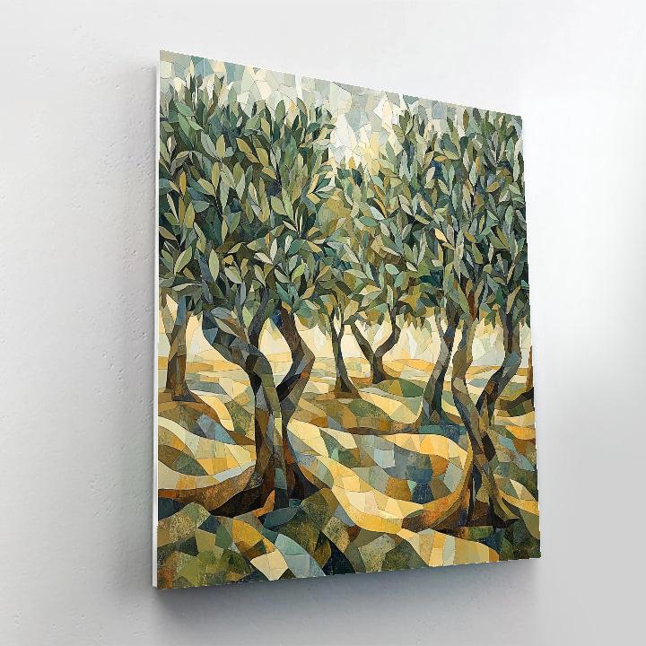 Pablo Picasso Inspired Cubist Olive Grove Abstraction paint by number