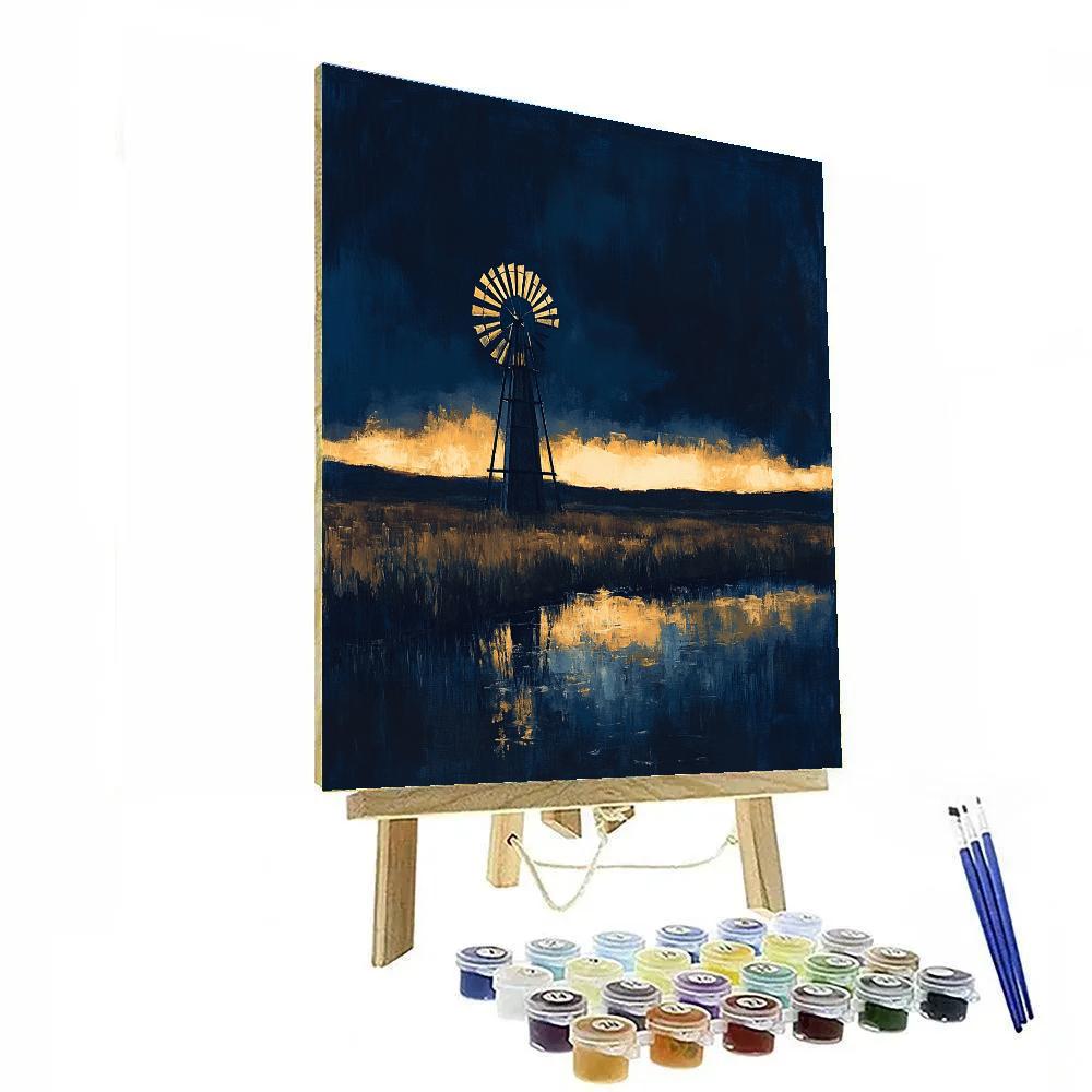 Rembrandt Inspired Windmill In Twilight Glow painting number kit