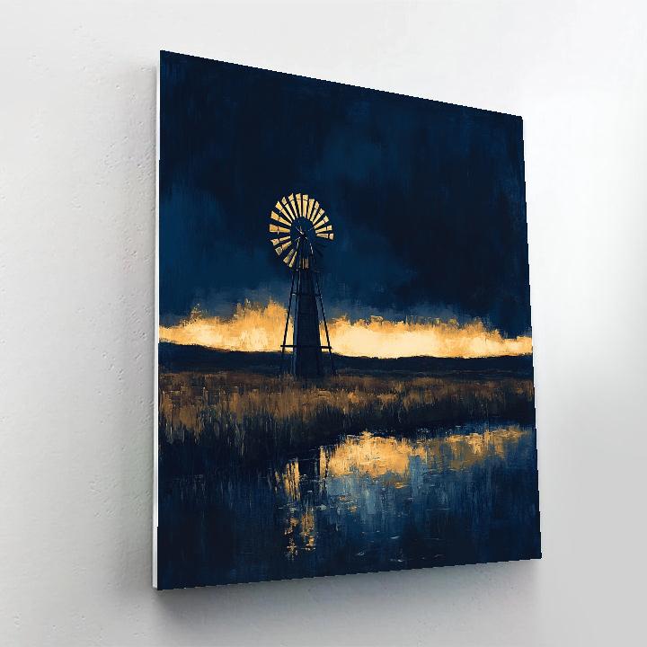 Rembrandt Inspired Windmill In Twilight Glow painting number kit