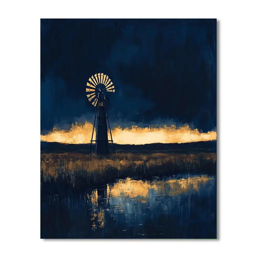 Rembrandt Inspired Windmill In Twilight Glow painting number kit