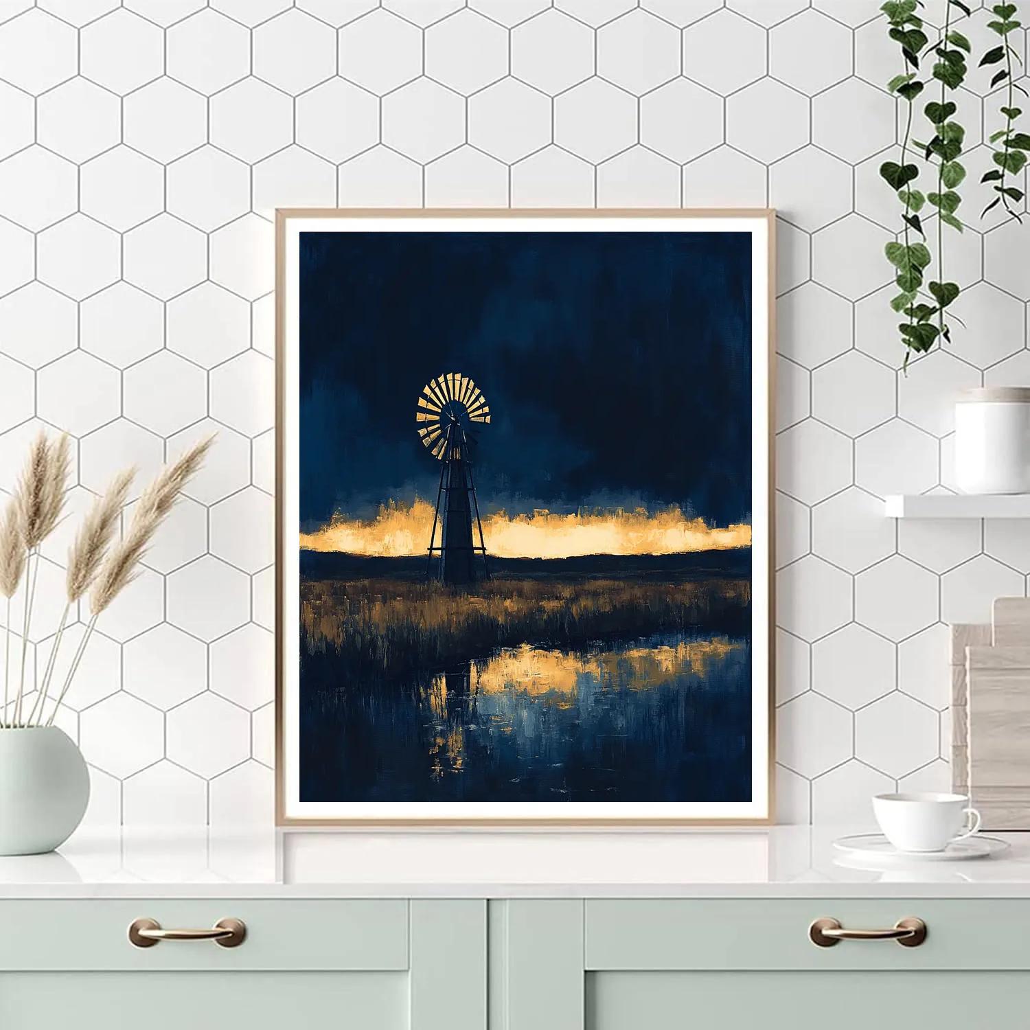 Rembrandt Inspired Windmill In Twilight Glow painting number kit