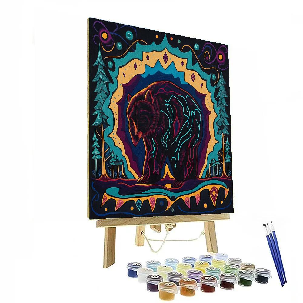 Norval Morrisseau Inspired Bear Of The Forest Thunder Paint by numbers art