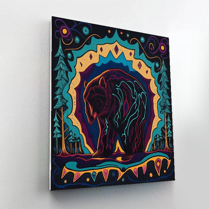 Norval Morrisseau Inspired Bear Of The Forest Thunder Paint by numbers art