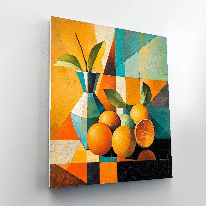 Pablo Picasso Inspired Geometric Citrus Still Life DIY paint by numbers