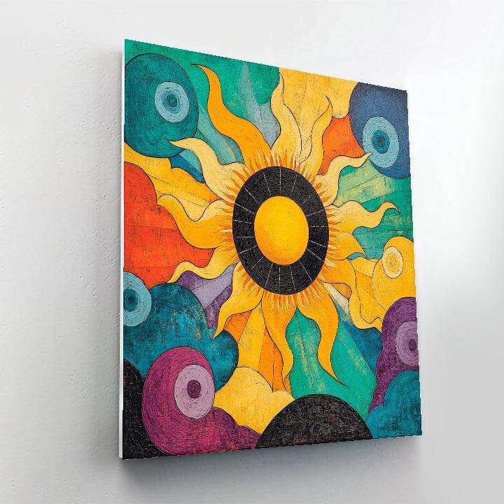 Norval Morrisseau Inspired Sky And Sun In Cosmic Dance paint by numbers