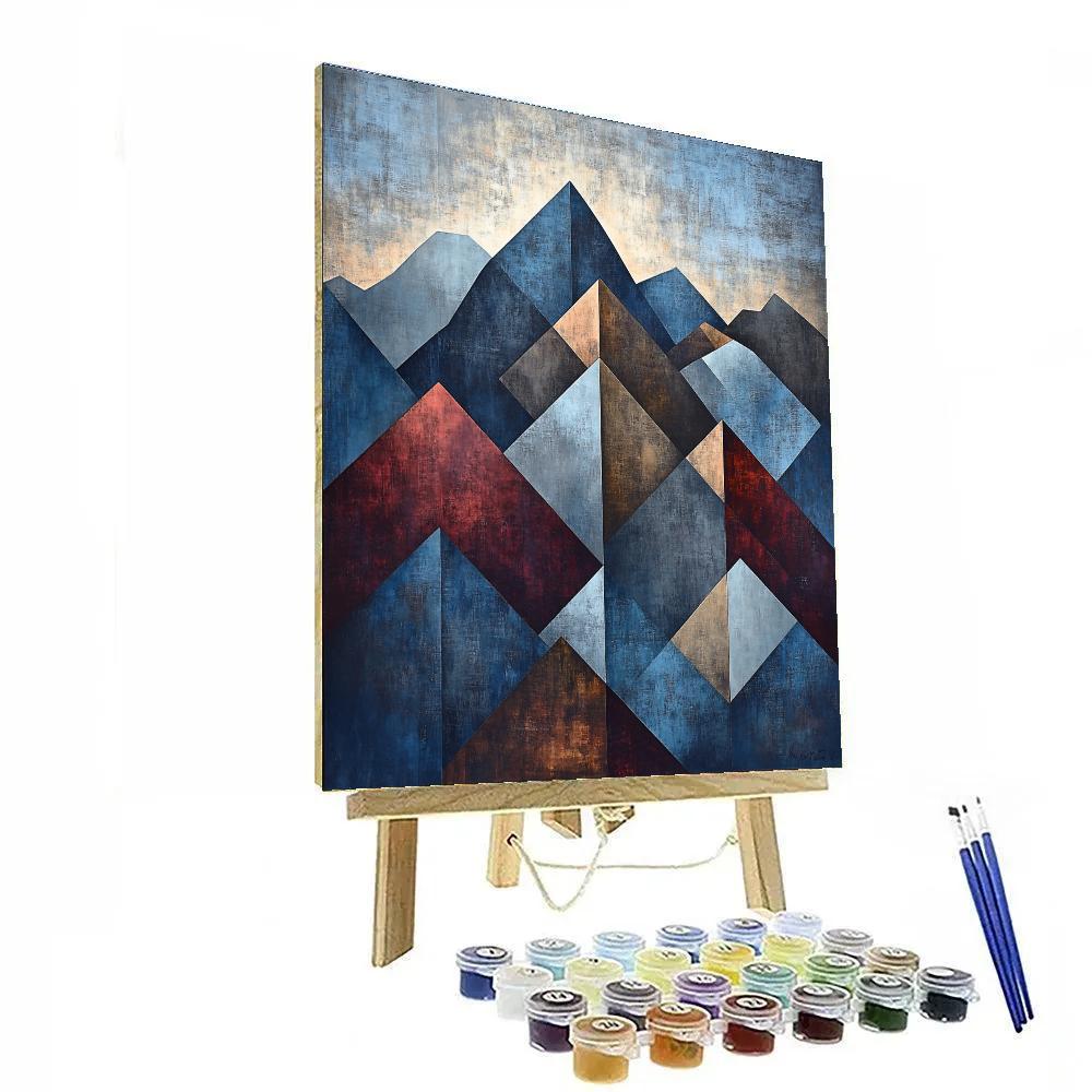Pablo Picasso Inspired Abstract Cubist Mountain Skyline Paint by numbers art