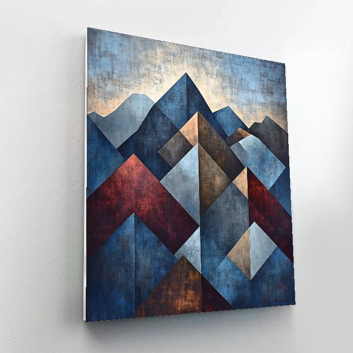 Pablo Picasso Inspired Abstract Cubist Mountain Skyline Paint by numbers art