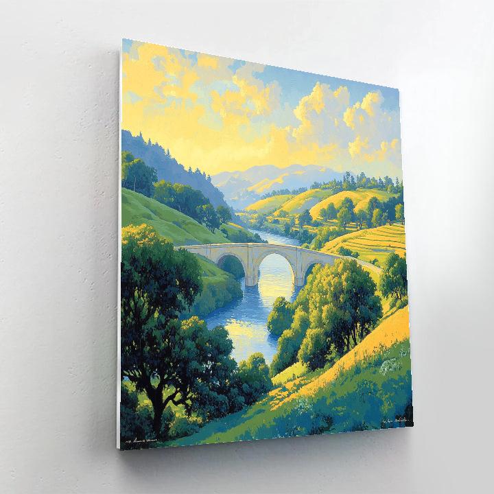 Raphael Inspired Luminous Valley With Arched Causeway paint by numbers