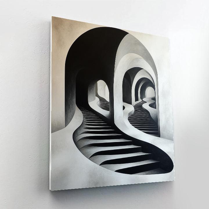 M.C. Escher Inspired Infinite Stairwell Of Waves Paint by numbers kits